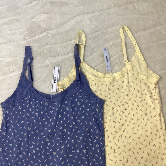 PINK Victoria's Secret Navy and Light Yellow Camisoles, NWT Y2K inspire - Picture 4 of 9